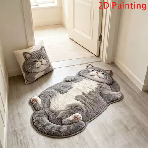 Cat-Shaped Area Rug