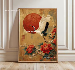 Crimson Crane Canvas Print