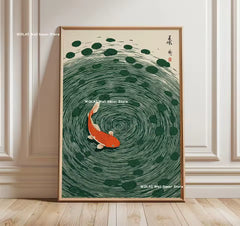 Orange Koi Spiral Canvas Print