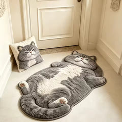 Cat-Shaped Area Rug