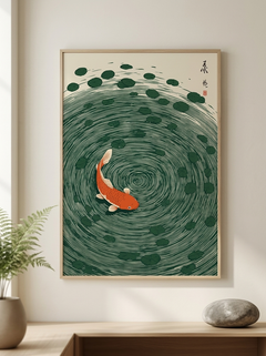 Orange Koi Spiral - Room Mockup
