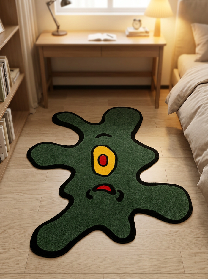 Green One-Eyed Monster Rug