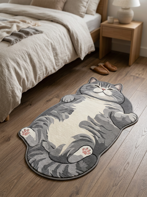Cat-Shaped Area Rug - Hero